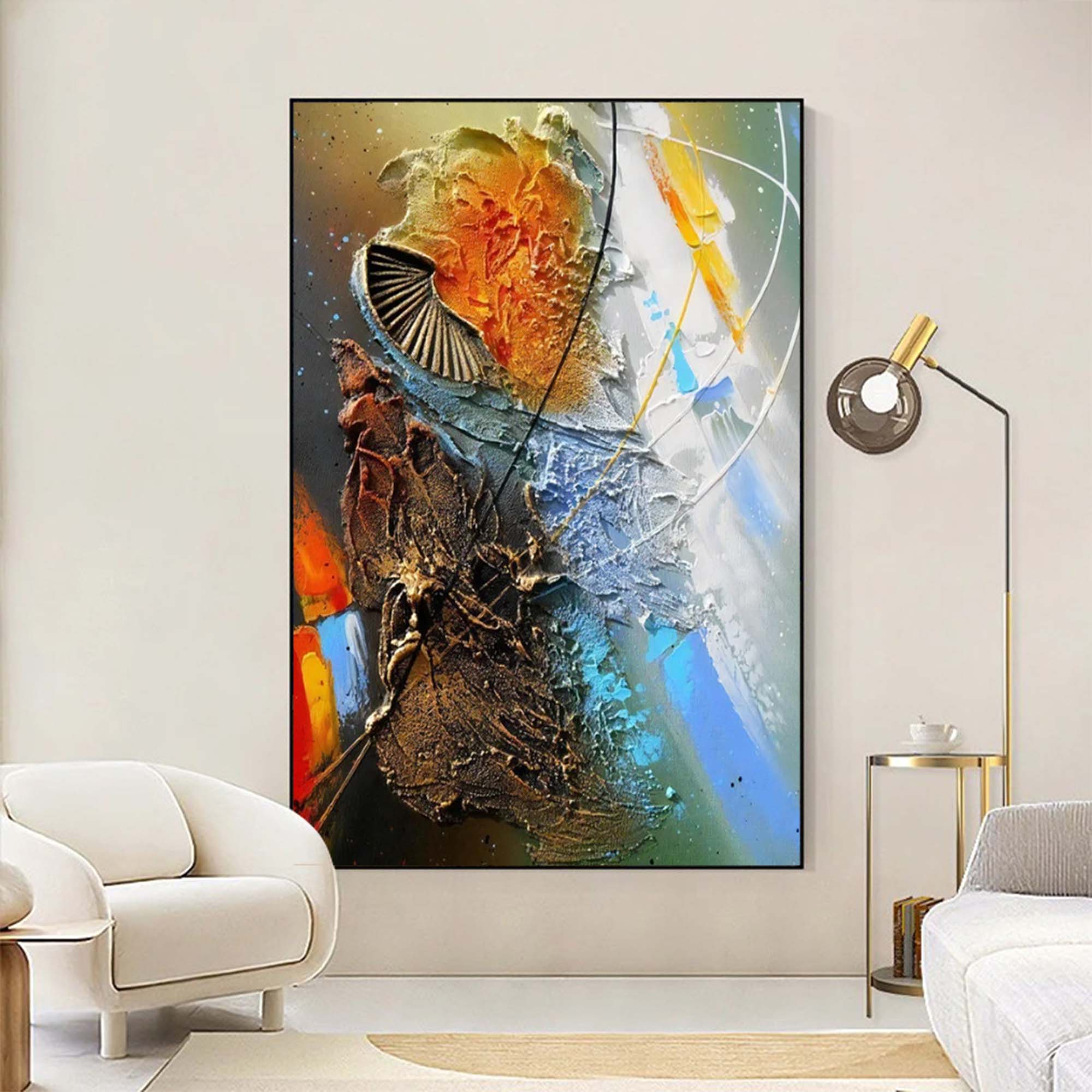 3D Colorful Abstract Art Color Textured Acrylic Painting Textured Wall Art Colorful Home Wall Decor