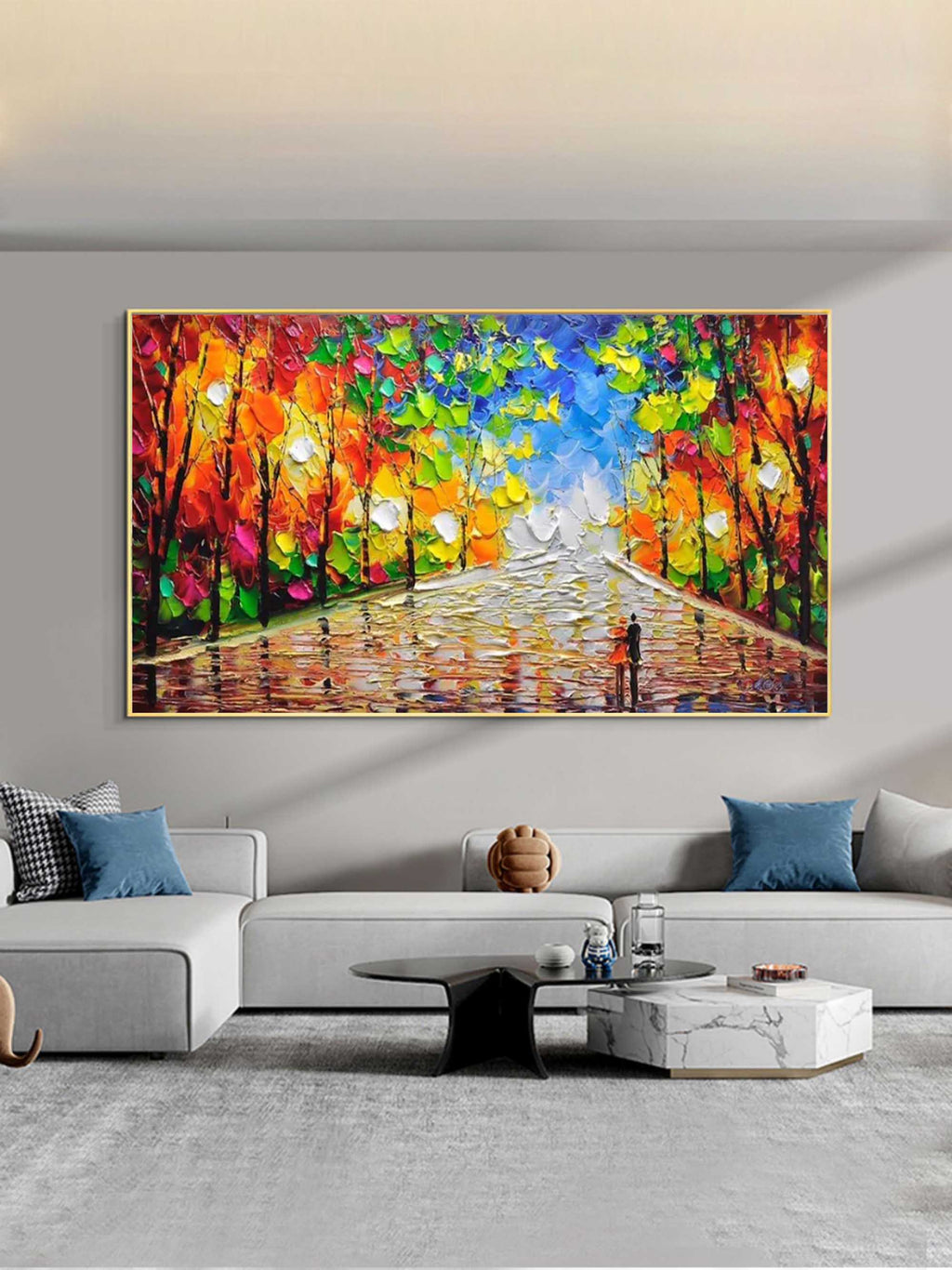 Large Palette Knife Abstract Canvas Paintings Colorful Textured ...