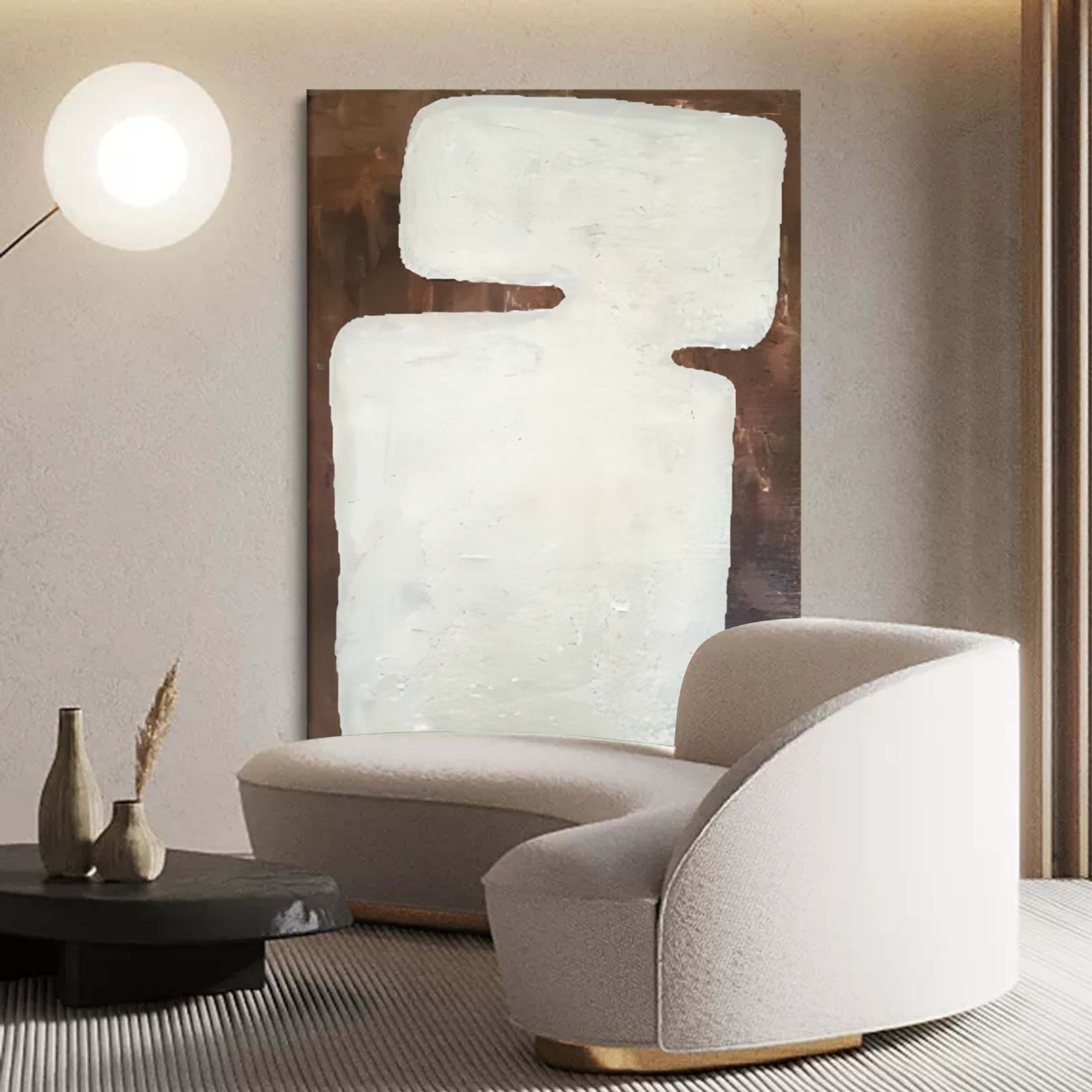 Brown and Gray Minimalist Abstract Art Canvas for Sale Wabi Sabi Art Painting Wabi-Sabi Wall Decor