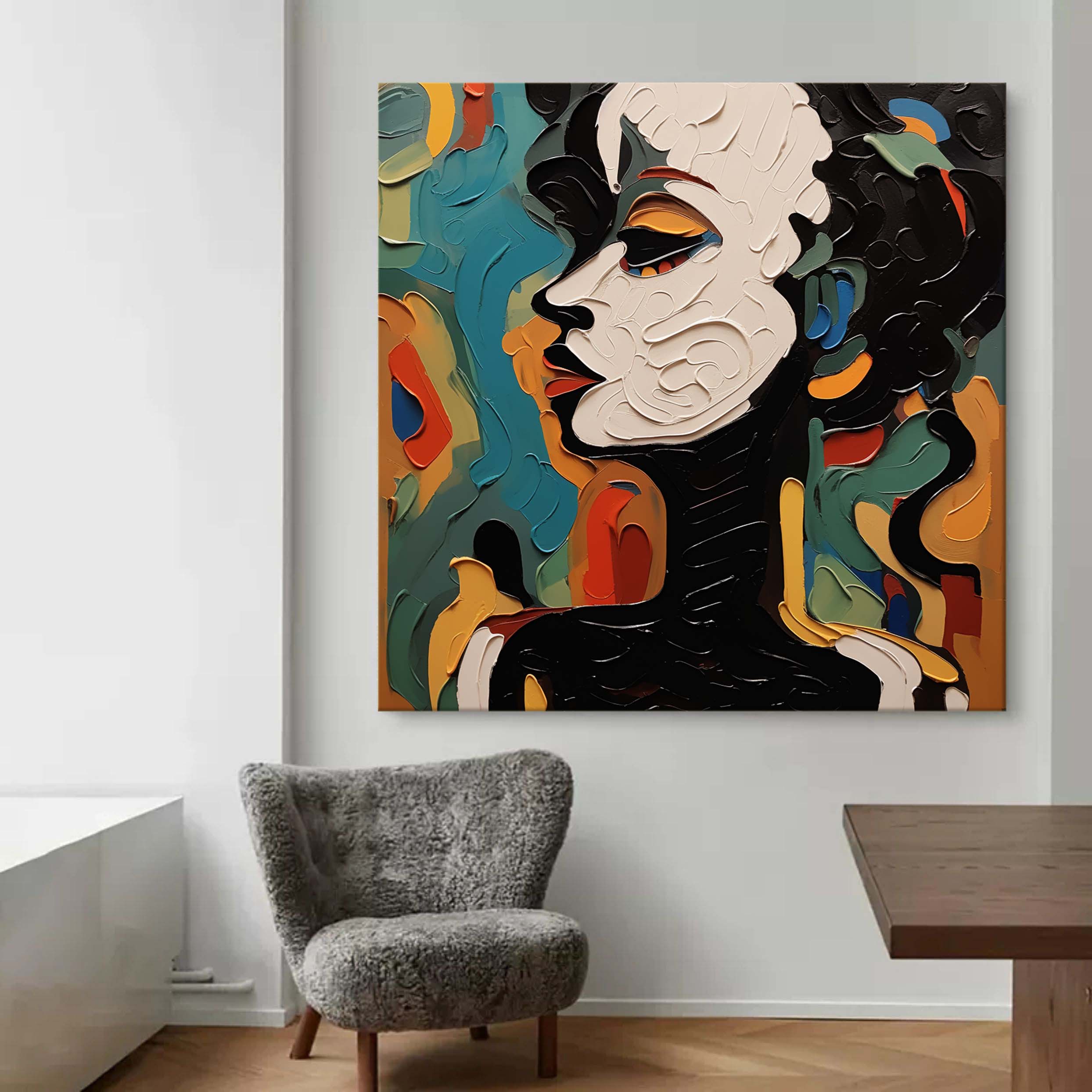 Abstract Human Face Palette Canvas Art Beautiful Abstract Woman Palette ...