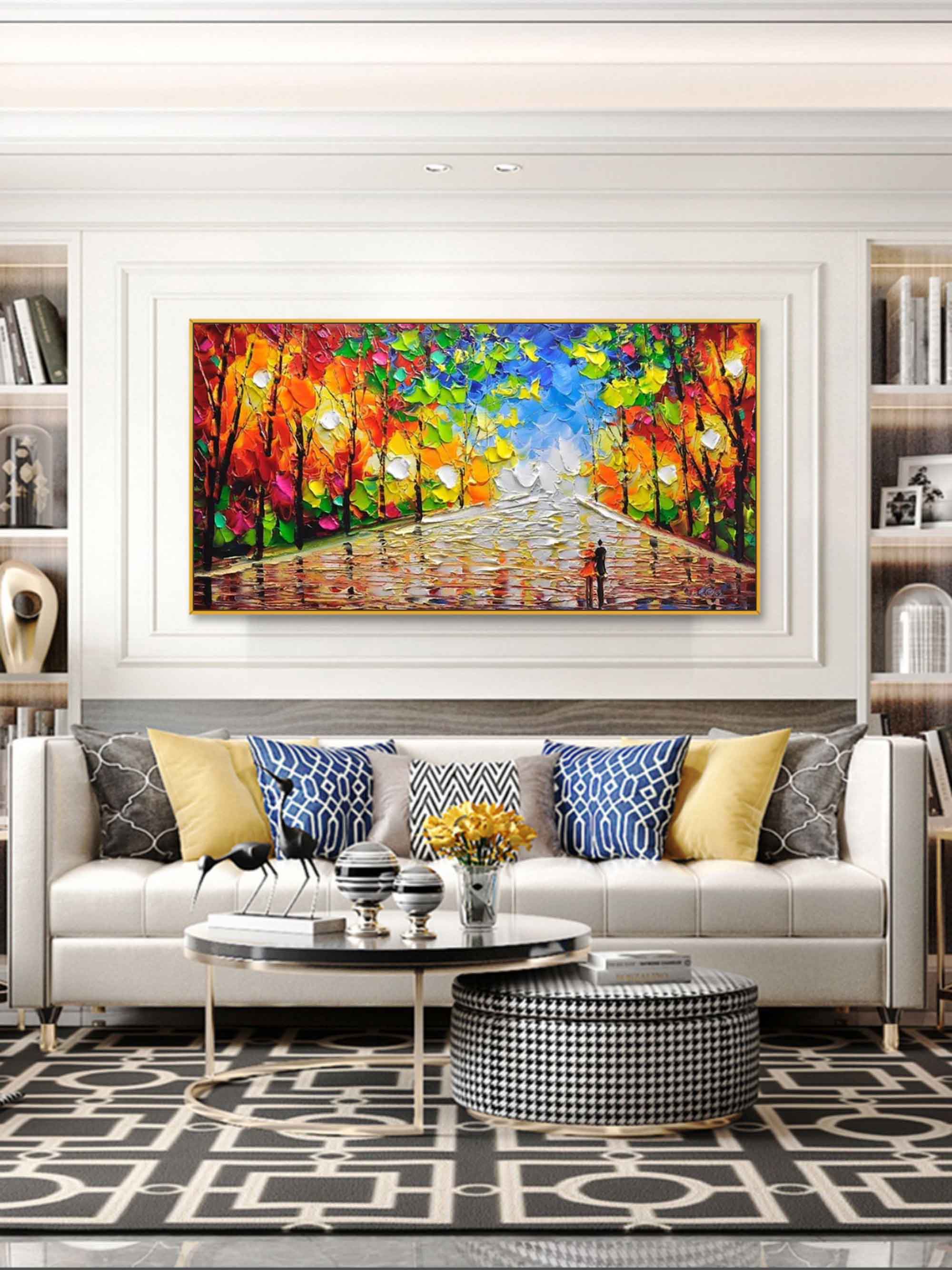 Large Palette Knife Abstract Canvas Paintings Colorful Textured ...