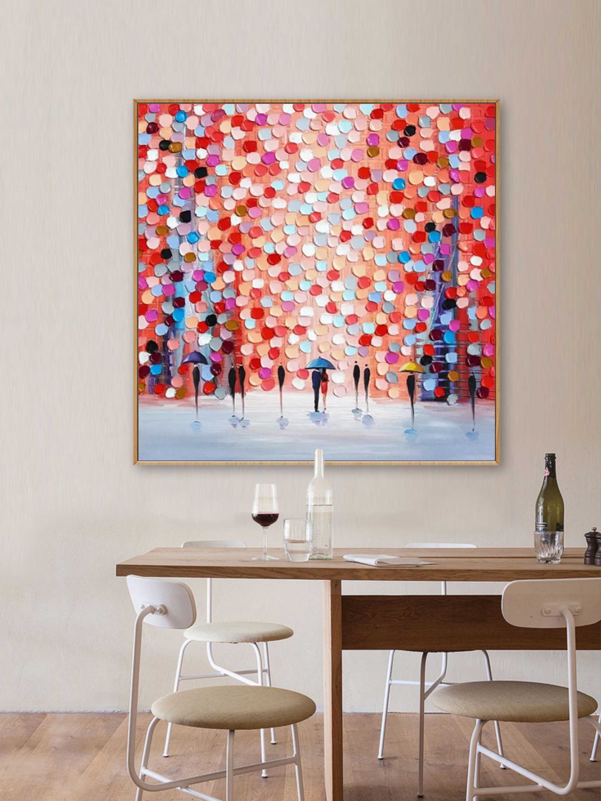 Palette Knife Canvas Oil Painting Palette Knife Texture Wall Art Colorful Abstract Textured Painting