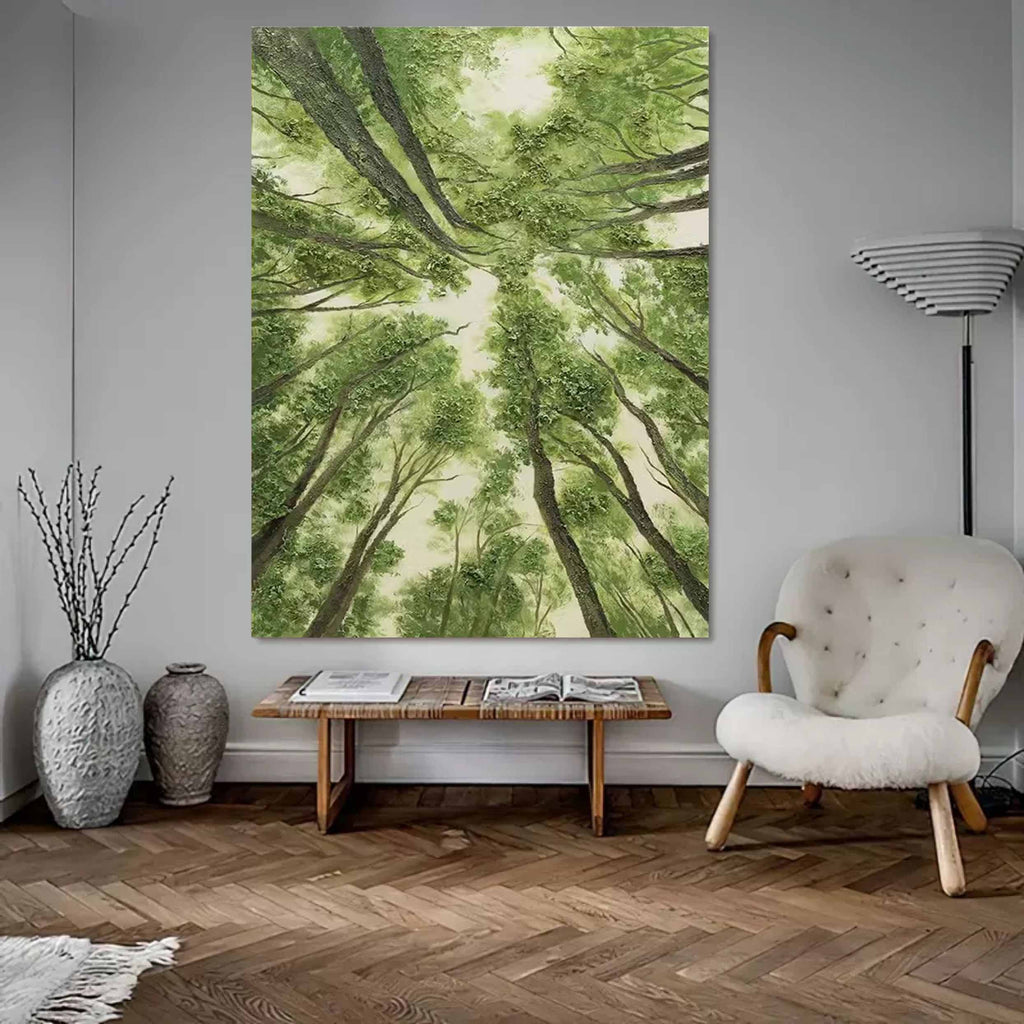 Green Texture Woods Painting Green Woods Texture Canvas Wall Art Green ...