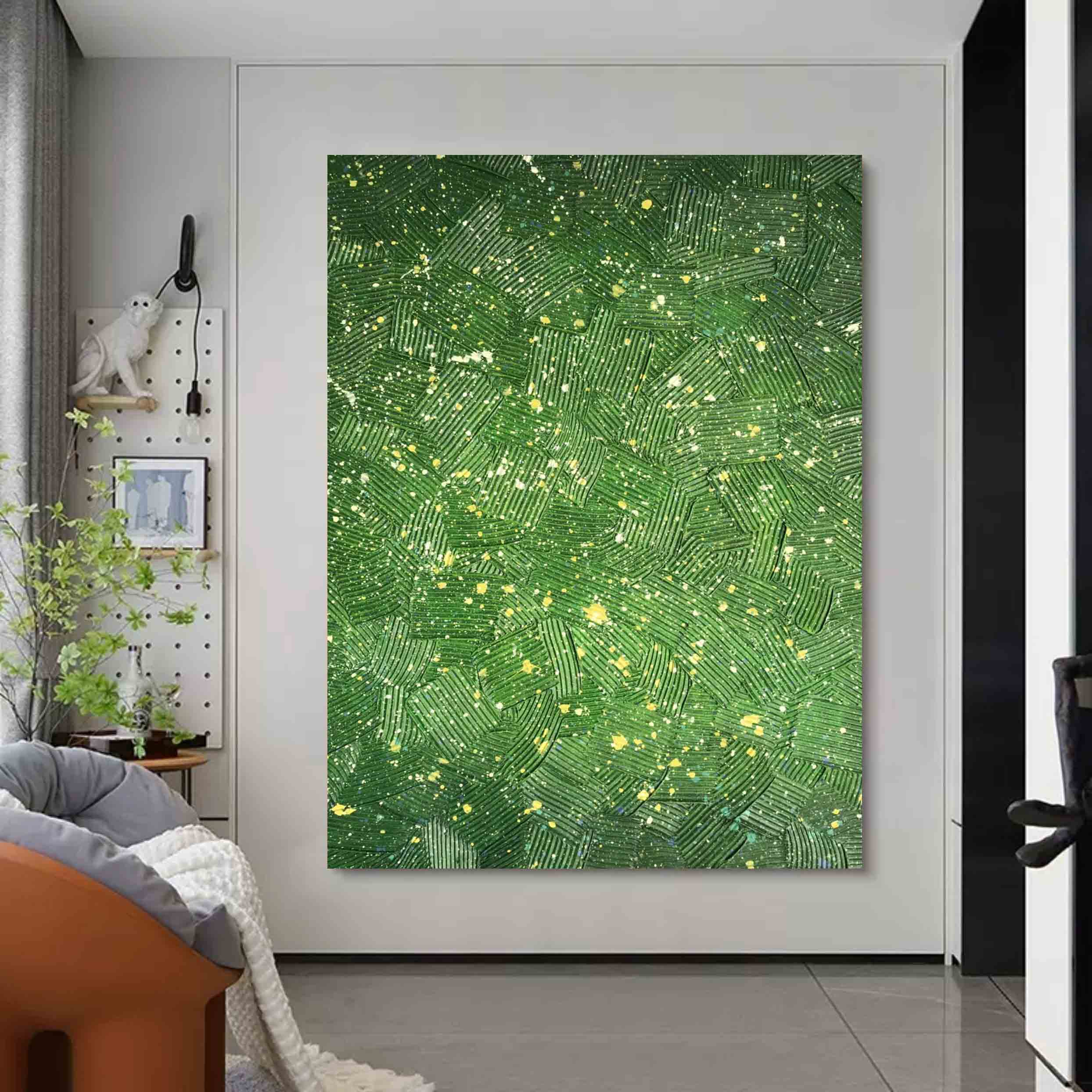 Green Textured Abstract Canvas Painting Green Textured Wall Art Green Abstract Art On Canvas