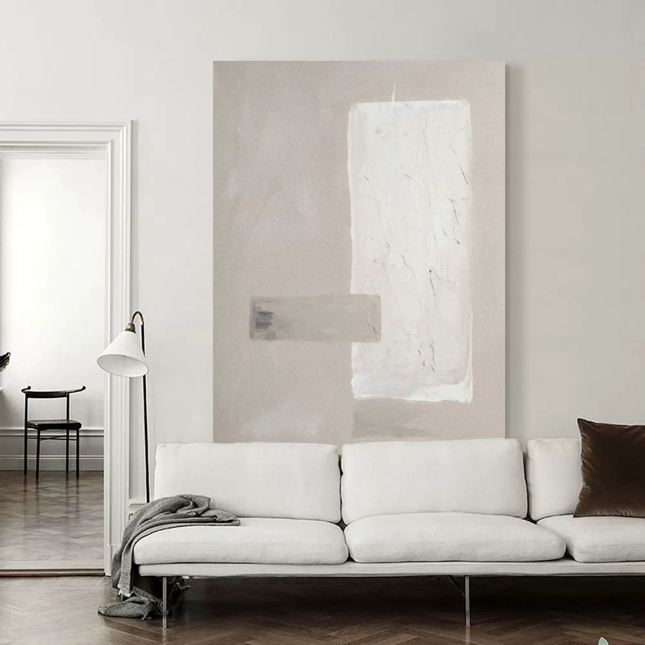 Gray Minimalist Canvas Painting For Sale Gray Textured Abstract Art Wabi Sabi Wall Art