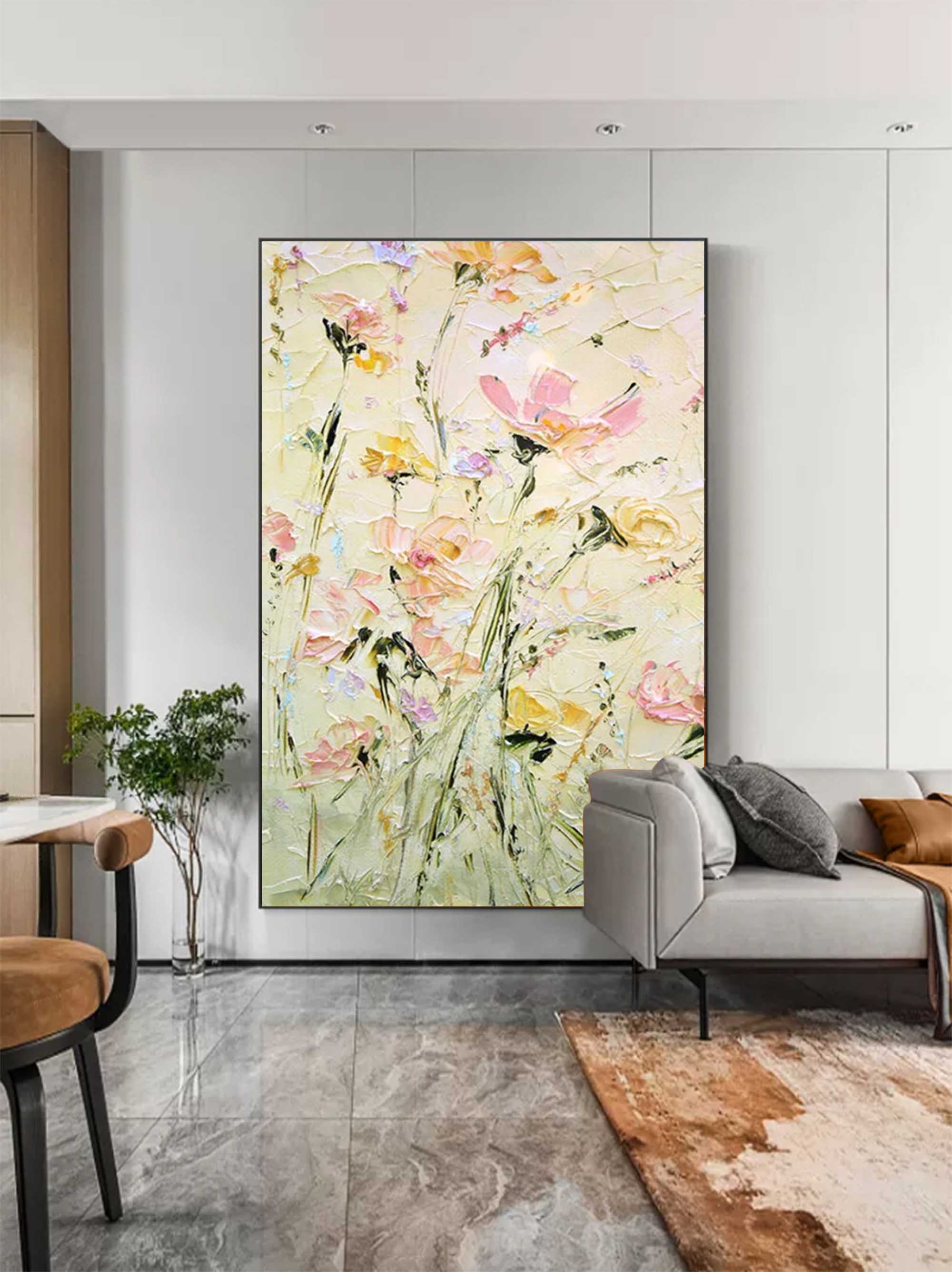 Colorful Abstract Art Canvas Palette Knife Painting Colorful Textured Abstract Art Colorful Home Decor