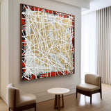 White and Red Abstract Art White and Red Minimalist Oil Painting White and Red Abstract Texture Painting