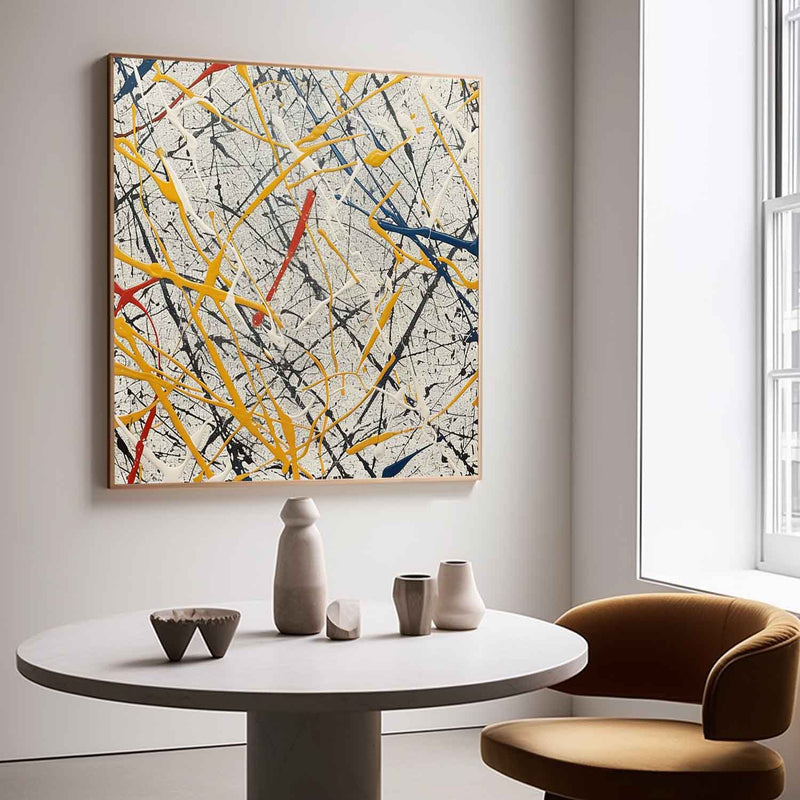 Modern colorful abstract canvas wall art decoration hanging painting Pollock oil painting Pollock artist