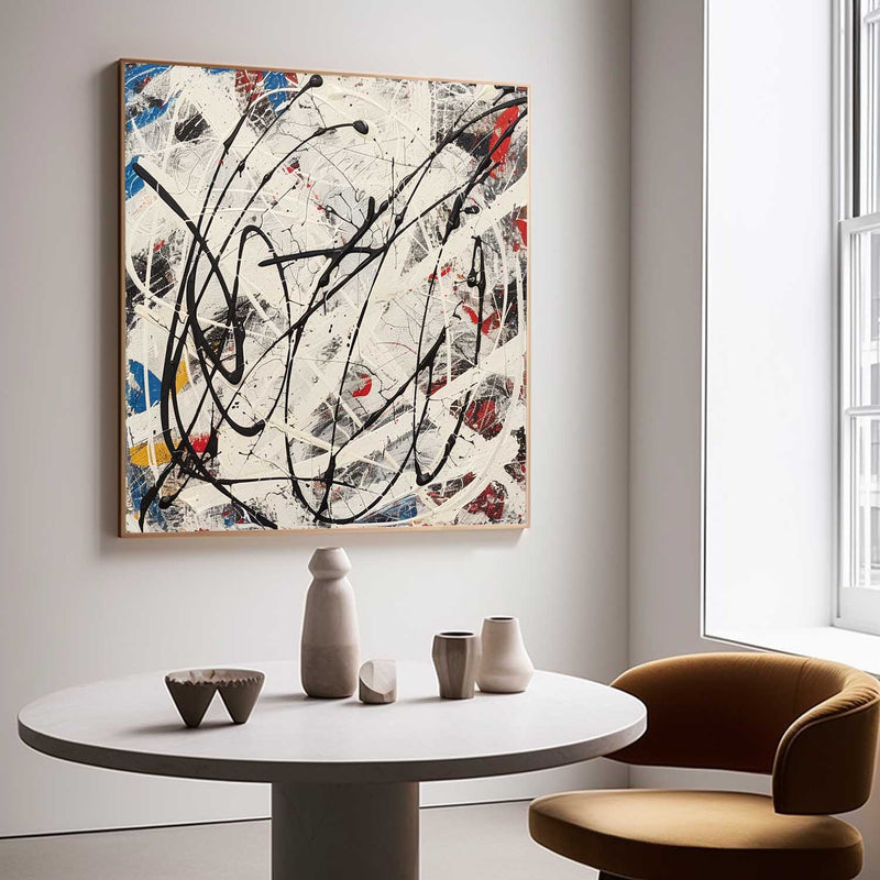 Colorful Abstract Pollock Canvas Wall Art Decor Colorful Abstract Pollock Oil Paintings for Sale