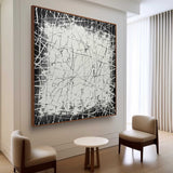 Black and White Abstract Art Black and White Minimalist Oil Painting Black Abstract Textured Painting