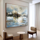 Large Abstract Minimalist Landscape Art for Sale Minimalist Landscape Oil Painting on Canvas