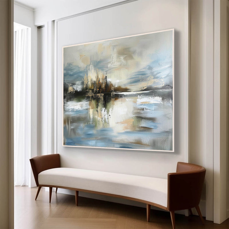 Large Abstract Minimalist Landscape Art for Sale Minimalist Landscape Oil Painting on Canvas