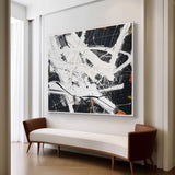 Large Black and White Modern Wall Paintings for Sale Black and White Abstract Art Canvas