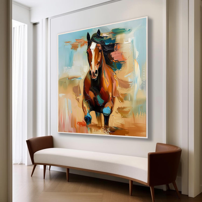 Running Horse Abstract Wall Art Decor Horse Oil Painting For Sale Palette Horse Texture Abstract Art On Canvas