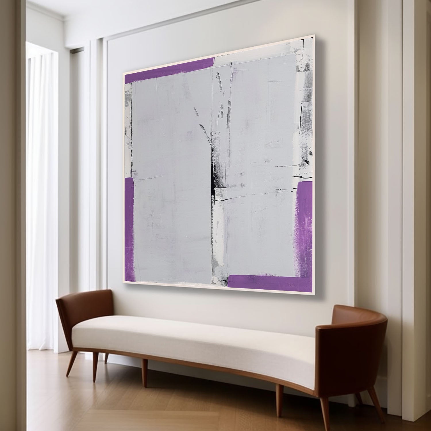 Purple and Grey Abstract Art for Sale Purple and Grey Painting Minimalist Canvas Wall Art Decor