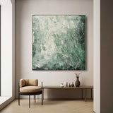 Green Contemporary Lines Wall Decor Painting Green Lines Abstract Canvas Art for Sale