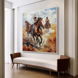 Prairie Cowboy Riding Oil Painting for Sale Modern Prairie Cowboy Riding Oil Painting Canvas Wall Art Decoration