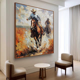 Prairie Cowboy Horse Riding Canvas Art for Sale Modern Prairie Cowboy Horse Riding Wall Art Decor