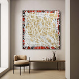 White and Red Abstract Art White and Red Minimalist Oil Painting White and Red Abstract Texture Painting