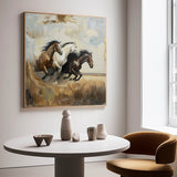 Running Horses Abstract Wall Art Decor Horses Oil Painting for Sale Horses Texture Abstract Art Canvas