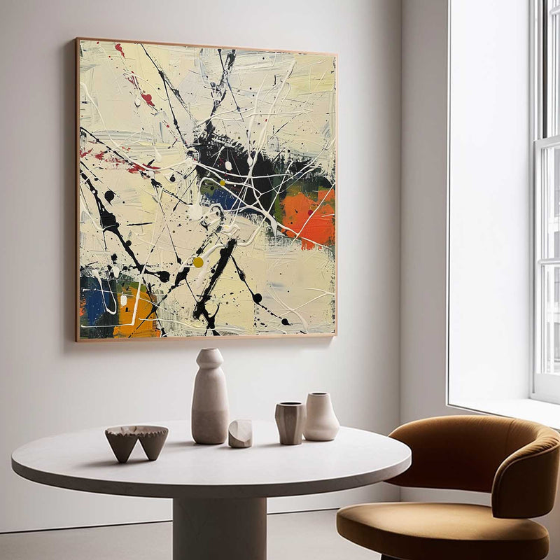 Large Beige Modern Wall Decor Painting Beige Abstract Canvas Art for Sale