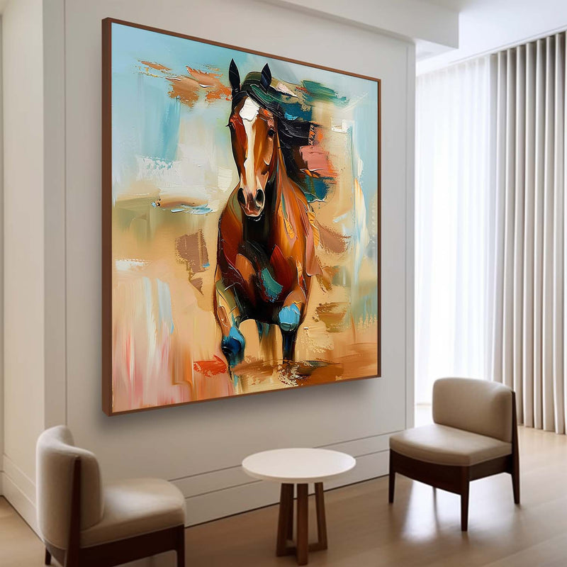 Running Horse Abstract Wall Art Decor Horse Oil Painting For Sale Palette Horse Texture Abstract Art On Canvas