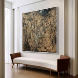 Black and Green Contemporary Wall Painting for Sale Black and Green Minimalist Oil Painting on Canvas