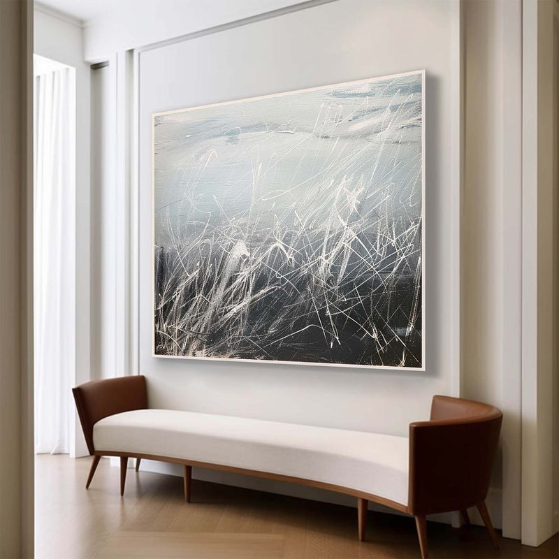 Large Grey and Black Minimalist Canvas Art for Sale Grey and Black Minimalist Oil Paintings