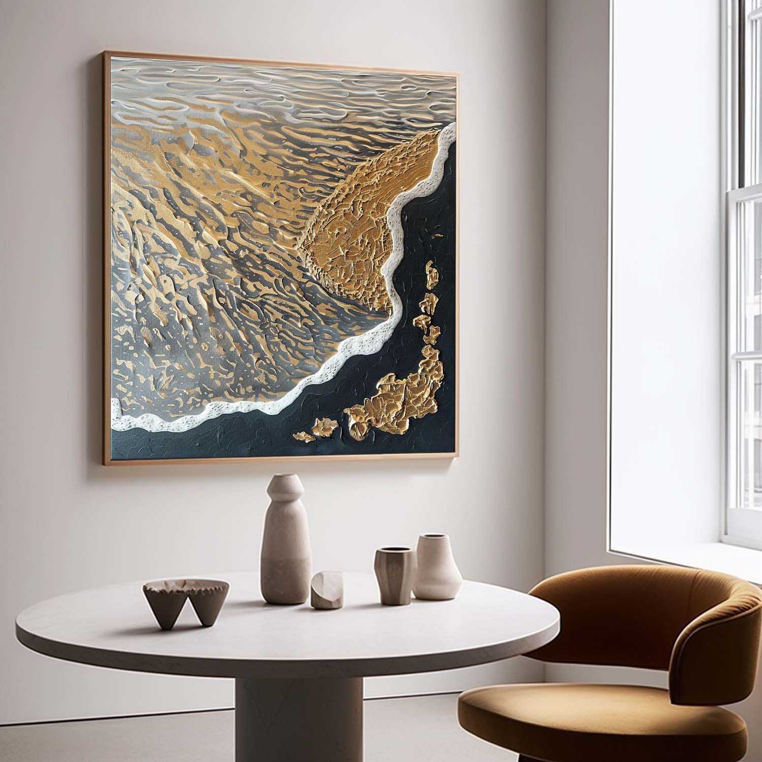 Black and Gold Ocean Waves Beach Wall Art for Sale Gold and Black Ocean Texture Painting Gold Ocean Art