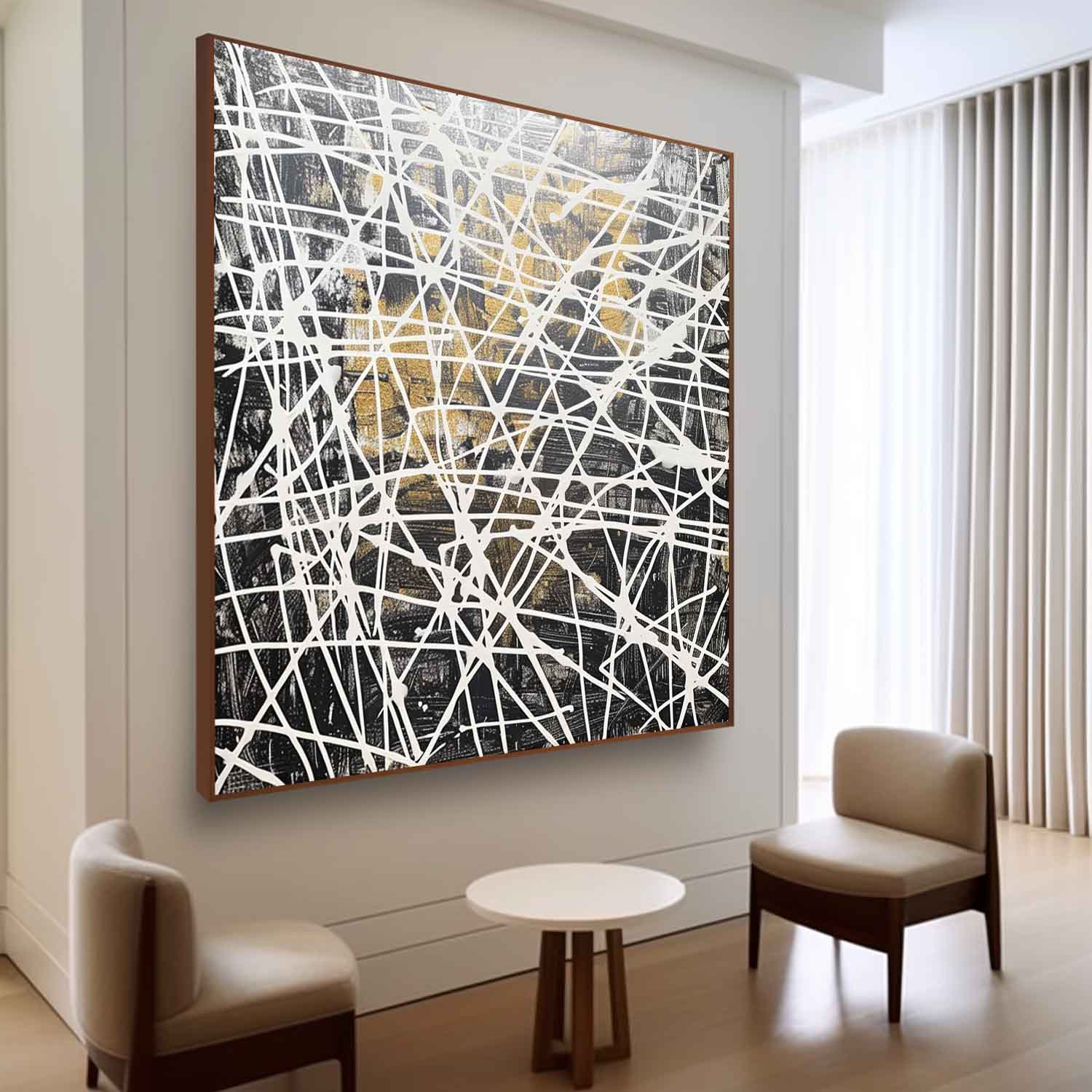 White and Black Abstract Canvas Art for Sale White and Black Abstract Wall Art Decoration Painting