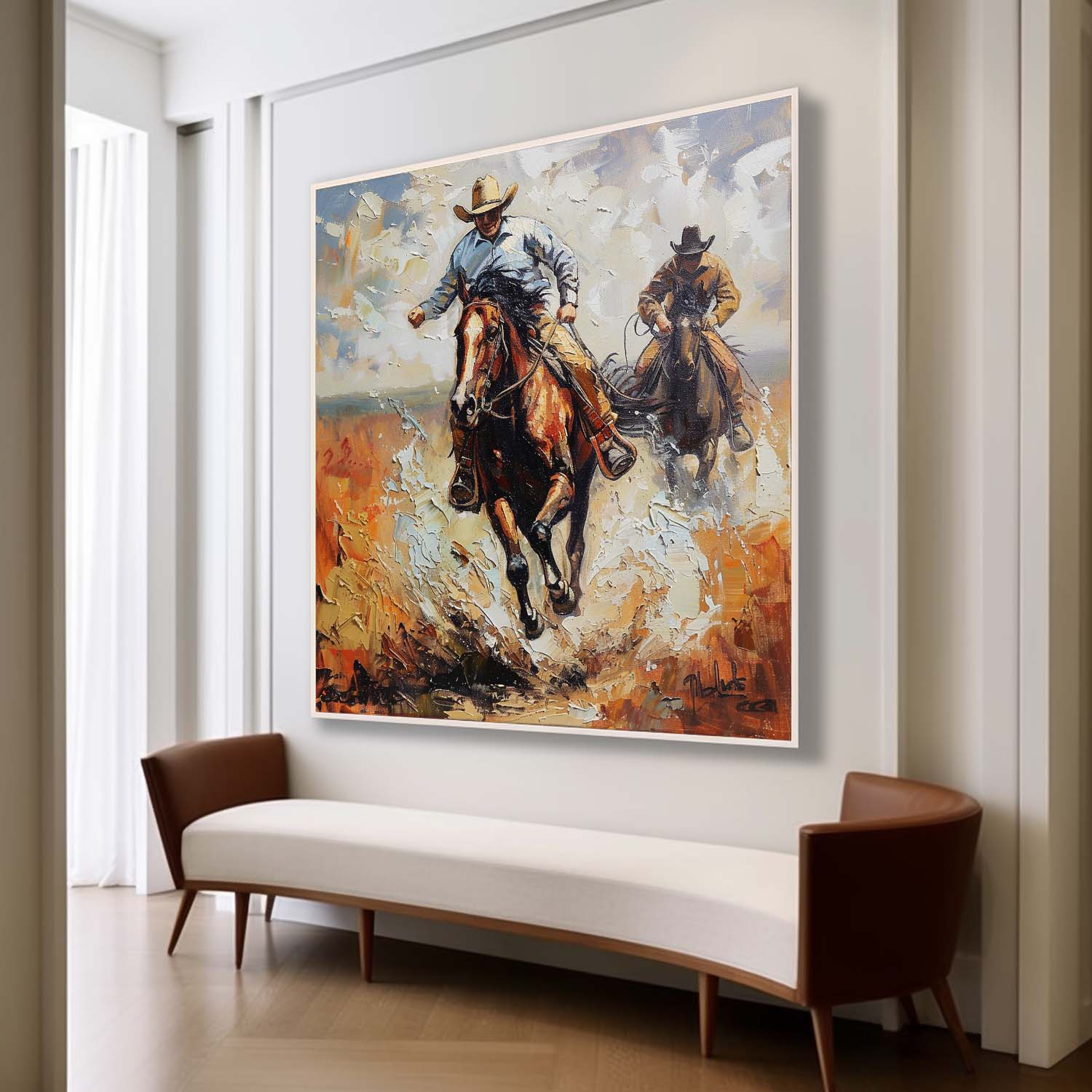 Prairie Cowboy Horse Riding Canvas Art for Sale Modern Prairie Cowboy Horse Riding Wall Art Decor