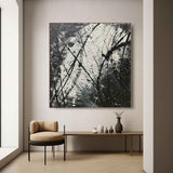 Black and White Expressionism Art Black and White Abstract Canvas Wall Decor Hanging Painting