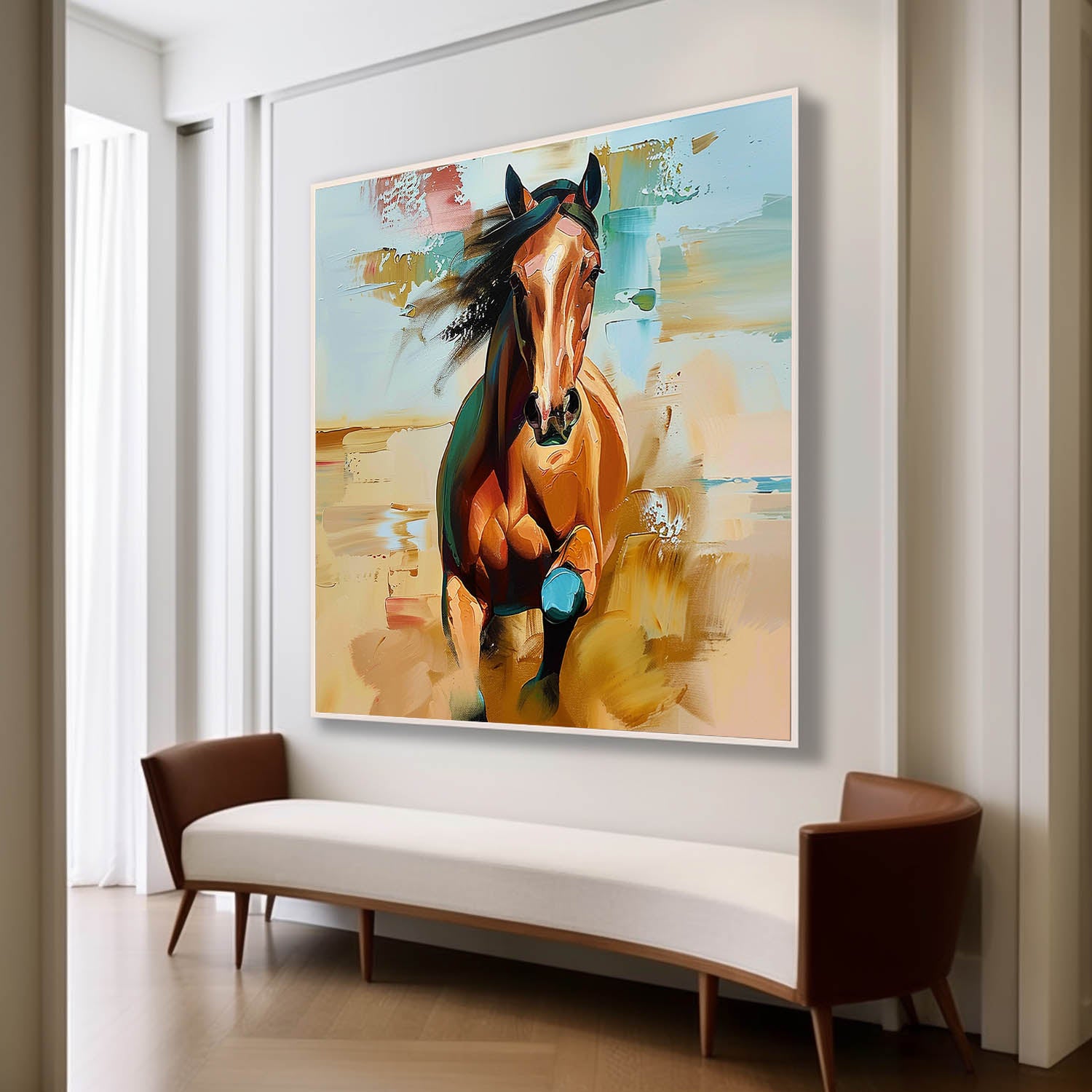 Palette Horse Abstract Wall Art Decor Running Horse Oil Painting For Sale Horse Texture Painting On Canvas