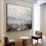 Large Grey and White Minimalist Canvas Art for Sale Grey and White Minimalist Oil Paintings