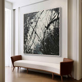 Black and White Expressionism Art Black and White Abstract Canvas Wall Decor Hanging Painting