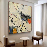 Large Beige Modern Wall Decor Painting Beige Abstract Canvas Art for Sale