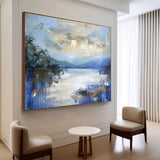 Large Blue Landscape Abstract Art for Sale Blue Landscape Abstract Canvas Wall Painting