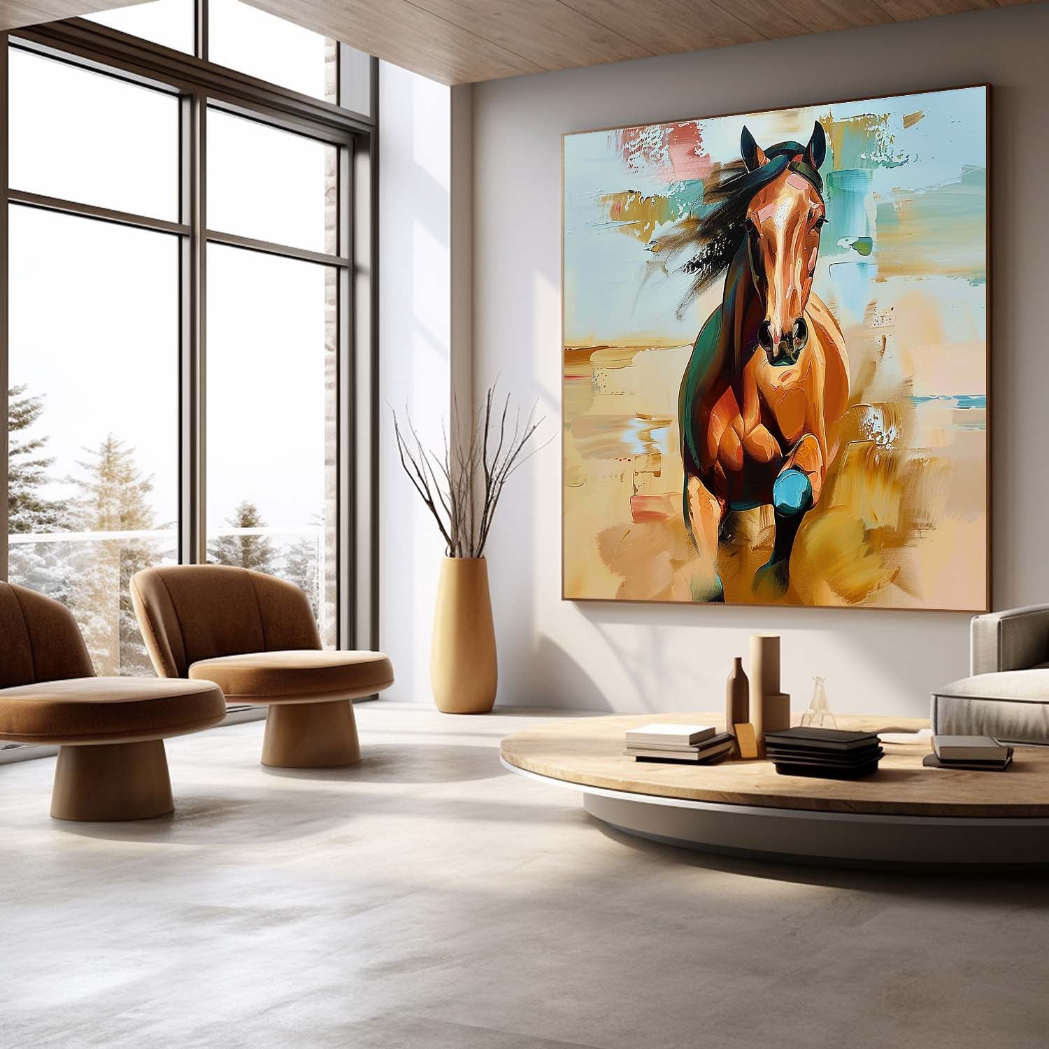 Palette Horse Abstract Wall Art Decor Running Horse Oil Painting For Sale Horse Texture Painting On Canvas