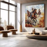 Prairie Cowboy Riding Oil Painting for Sale Modern Prairie Cowboy Riding Oil Painting Canvas Wall Art Decoration