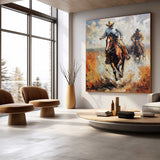 Prairie Cowboy Horse Riding Canvas Art for Sale Modern Prairie Cowboy Horse Riding Wall Art Decor