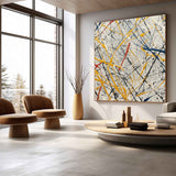 Modern colorful abstract canvas wall art decoration hanging painting Pollock oil painting Pollock artist