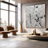 Grey Pollock Abstract Canvas Wall Art Decor Grey Pollock Abstract Oil Paintings for Sale