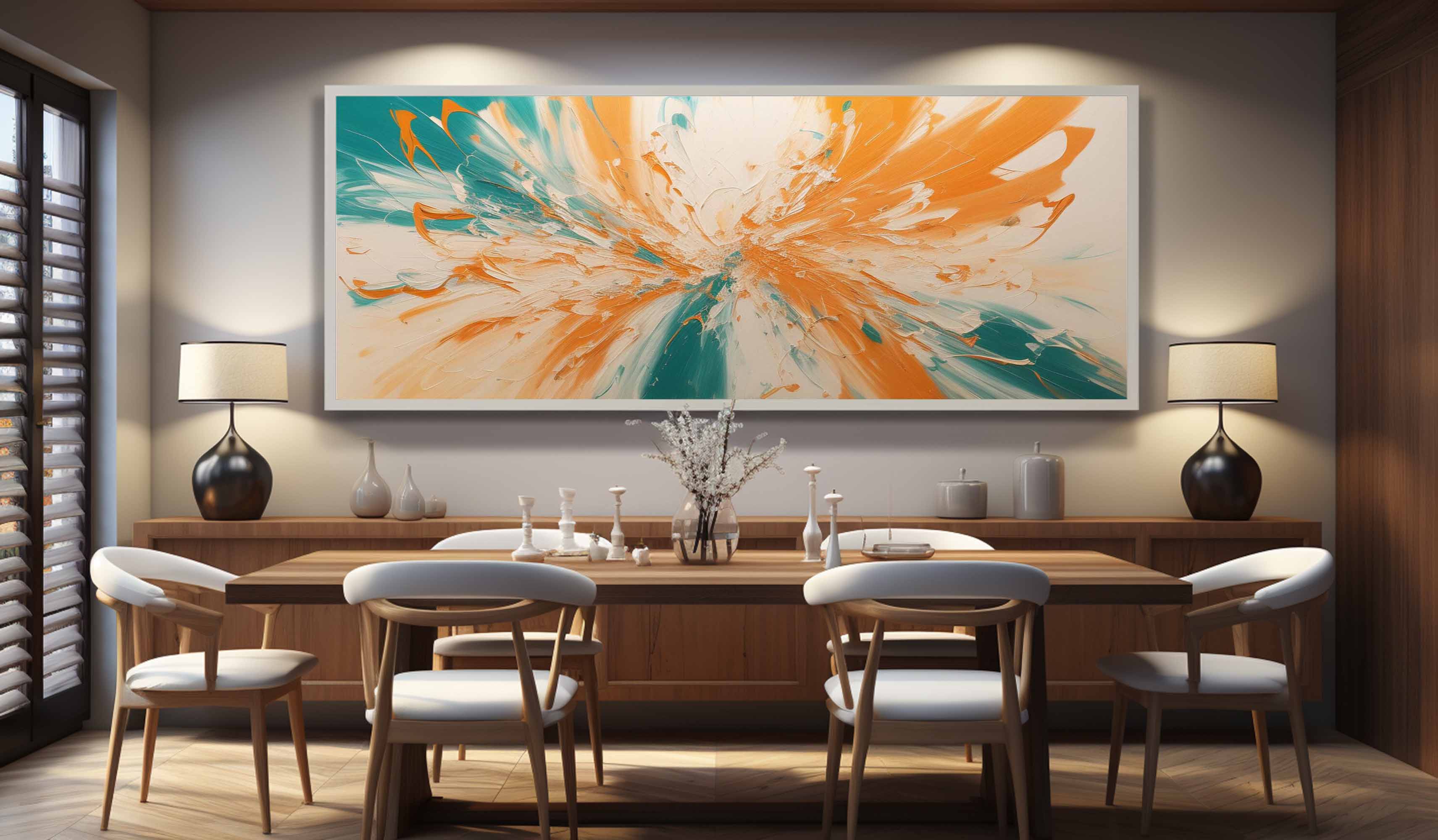 Extra Abstract Flower Texture Wall Painting Orange Texture Wall Art Orange Abstract Oil Painting