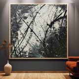 Black and White Expressionism Art Black and White Abstract Canvas Wall Decor Hanging Painting