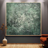 Large Green Modern Wall Decor Painting Green Abstract Canvas Art for Sale