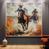 Prairie Cowboy Horse Riding Canvas Art for Sale Modern Prairie Cowboy Horse Riding Wall Art Decor