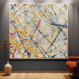 Modern colorful abstract canvas wall art decoration hanging painting Pollock oil painting Pollock artist