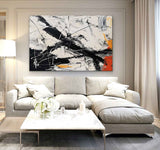 Large Black and White Abstract Art for Sale Black and White Expressionist Oil Paintings