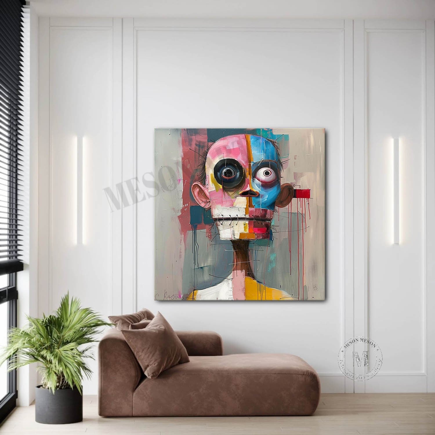 Contemporary Portrait Pop Canvas Art Pop Portrait Painting Male Portrait Abstract Art for Sale