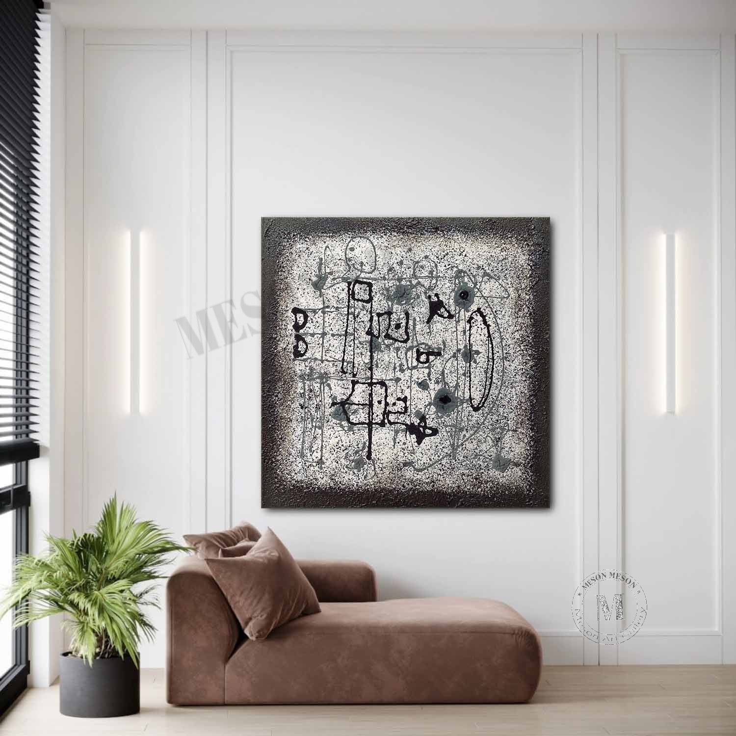 Black and White Textured Paintings for Sale Wabi Sabi Abstract Art Black and White Minimalist Abstract Art